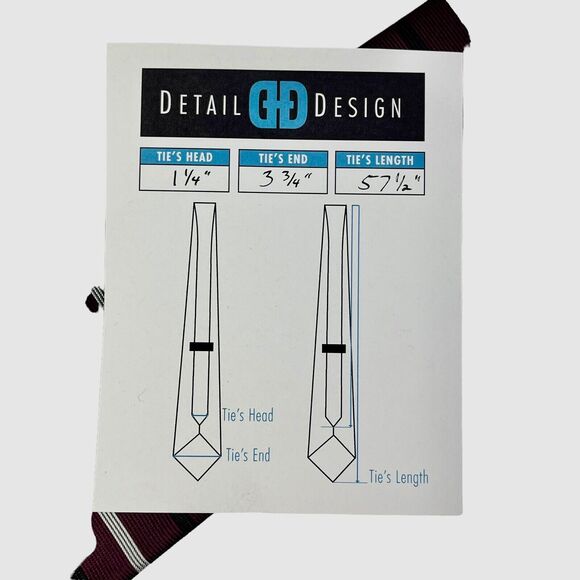 Brooks Brothers Makers Men’s Silk Repp Tie Maroon Stripe NeckTie - Picture 8 of 8